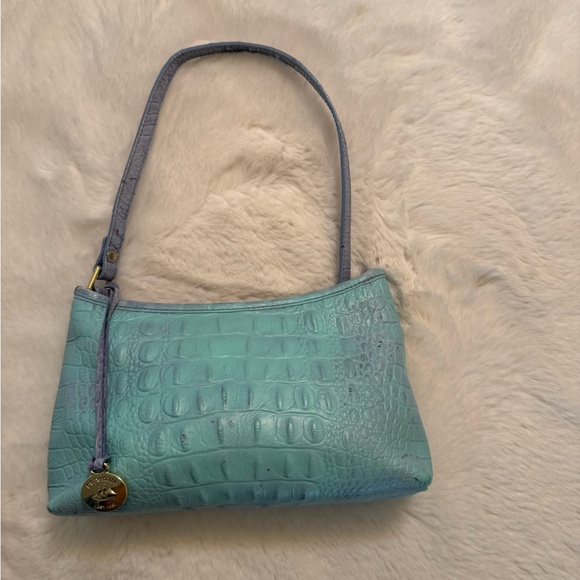 023. Brahmin Light teal Croc-Embossed Shoulder Bag - Picture 2 of 5